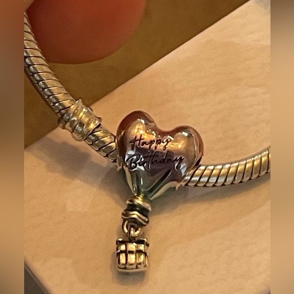 New Authentic Pandora Happy Birthday Purple Hot air balloon dangle charm - Picture 9 of 9